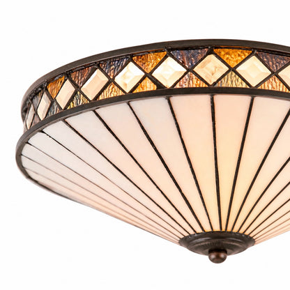 TF Fargo Geometrische Deckenleuchte – Handgefertigte Art-Deco-Lampe aus Buntglas für den Eingangsbereich