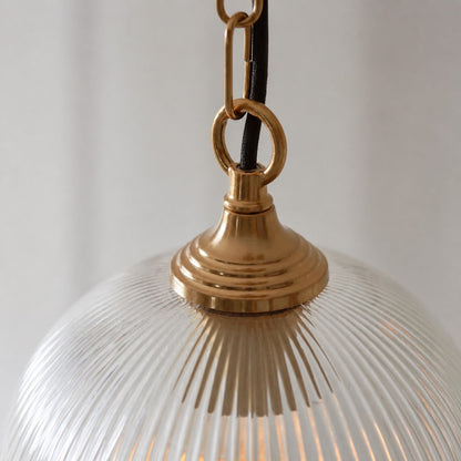 Brazara Glass Dome Pendant Light – Classic Metal Trim Design for Kitchen and Dining