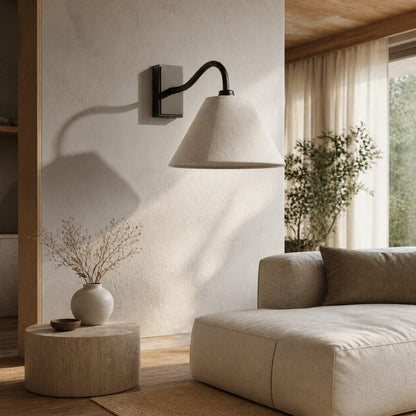 Lumweve Wandleuchte – Elegante Wandleuchte mit plissiertem Schirm für Flur und Arbeitszimmer