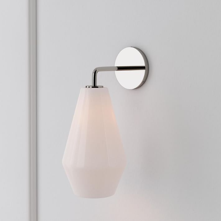 Merin Sculptural Milk Glass Geometric Wall Lamp