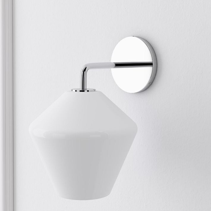 Merin Sculptural Milk Glass Geometric Wall Lamp