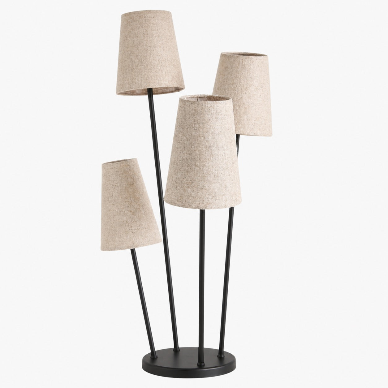Duova 4 Light Floor Lamp – Fabric Shade Floor Lamp for Reading Corners or Living Spaces
