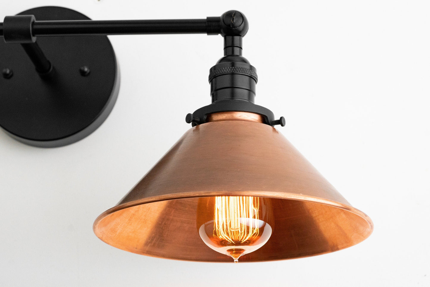 Conique Metal Industrial Wall Sconce with Dual Cone Shades - Vintage Metal Finish