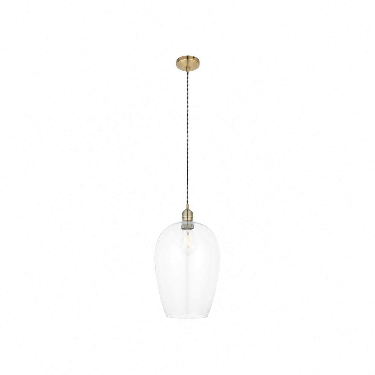 Clarione Height-Adjustable Glass Pendant Light - Classic Art Deco Light