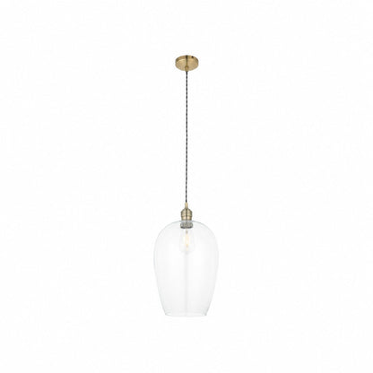 Clarione Height-Adjustable Glass Pendant Light - Classic Art Deco Light