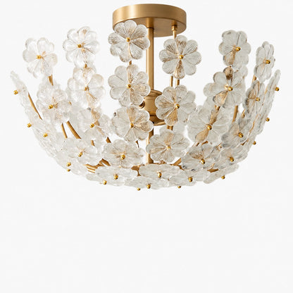 Petala Artistic Metal Semi Flush Ceiling Lamp – Statement Glass Fixture for Home Interiors
