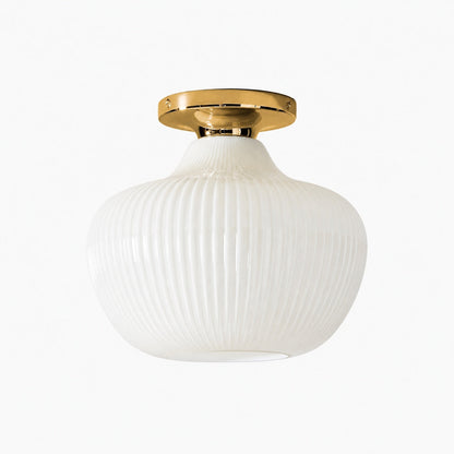 Rivrona Glass Flush Mount Ceiling Light - Modern Champagne Globe Design