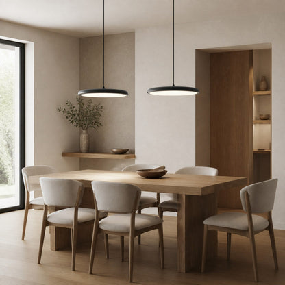 Astris Modern Disc Pendant Lighting – Soft Glow LED Hanging Light for Dining Room and Living Space