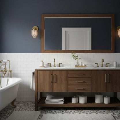 Tierlux Glass Vanity Light - Art Deco Bathroom Fixture with Skyscraper Shades