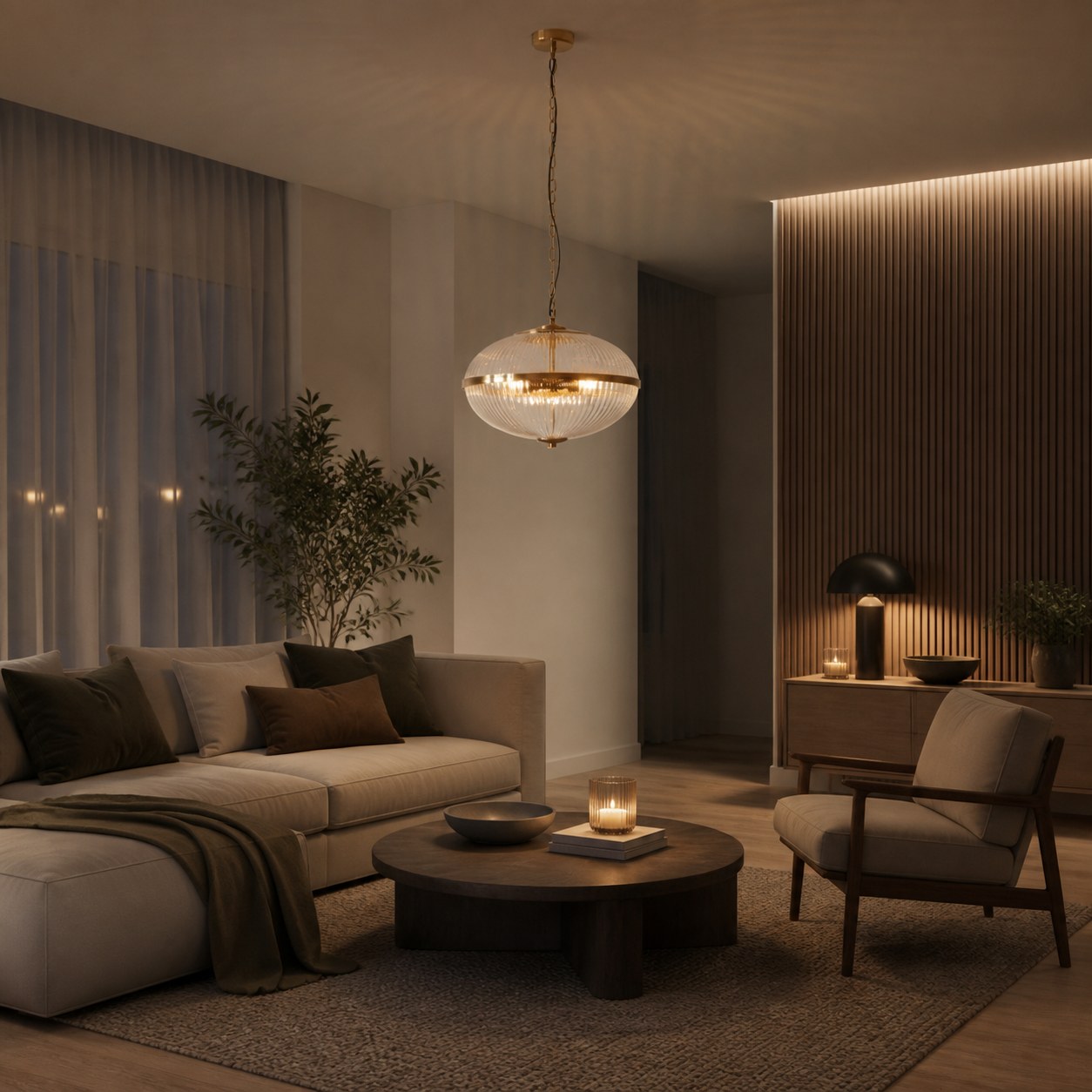 Moderne Luntra Pendelleuchte mit mehreren Leuchten und strukturiertem Glas für Schlafzimmer und Flure
