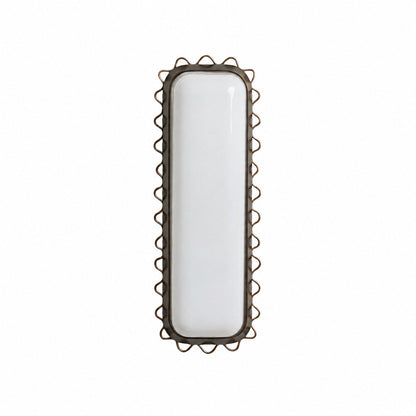 Glowvera Wall Sconce - Wavy Metal Frame Design Modern Glass-Shade Sconce for Hallway