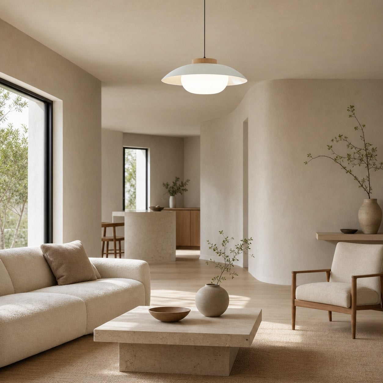 Oribela Modern Minimalist Pendant Lamp - Contemporary Saucer Style Lighting for Living or Dining