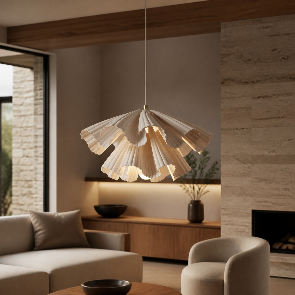 Elora Plastic Pendant Lamp – Lightweight Modern Design for Bedrooms or Living Rooms