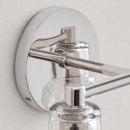 Glavira Doppel-Wandleuchte aus recyceltem Glas – Wandbeleuchtung aus Messing für den Innenbereich