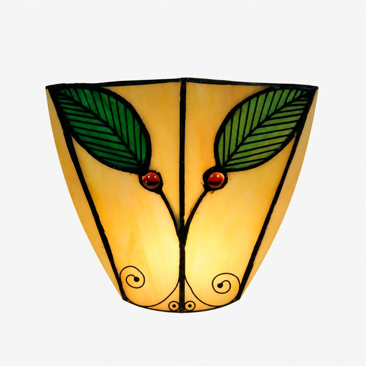 TiffStar Tiffany Wandleuchte im Jugendstil mit Blattmotiv – Vintage-inspirierte Akzentbeleuchtung für Flur und Wohnzimmer