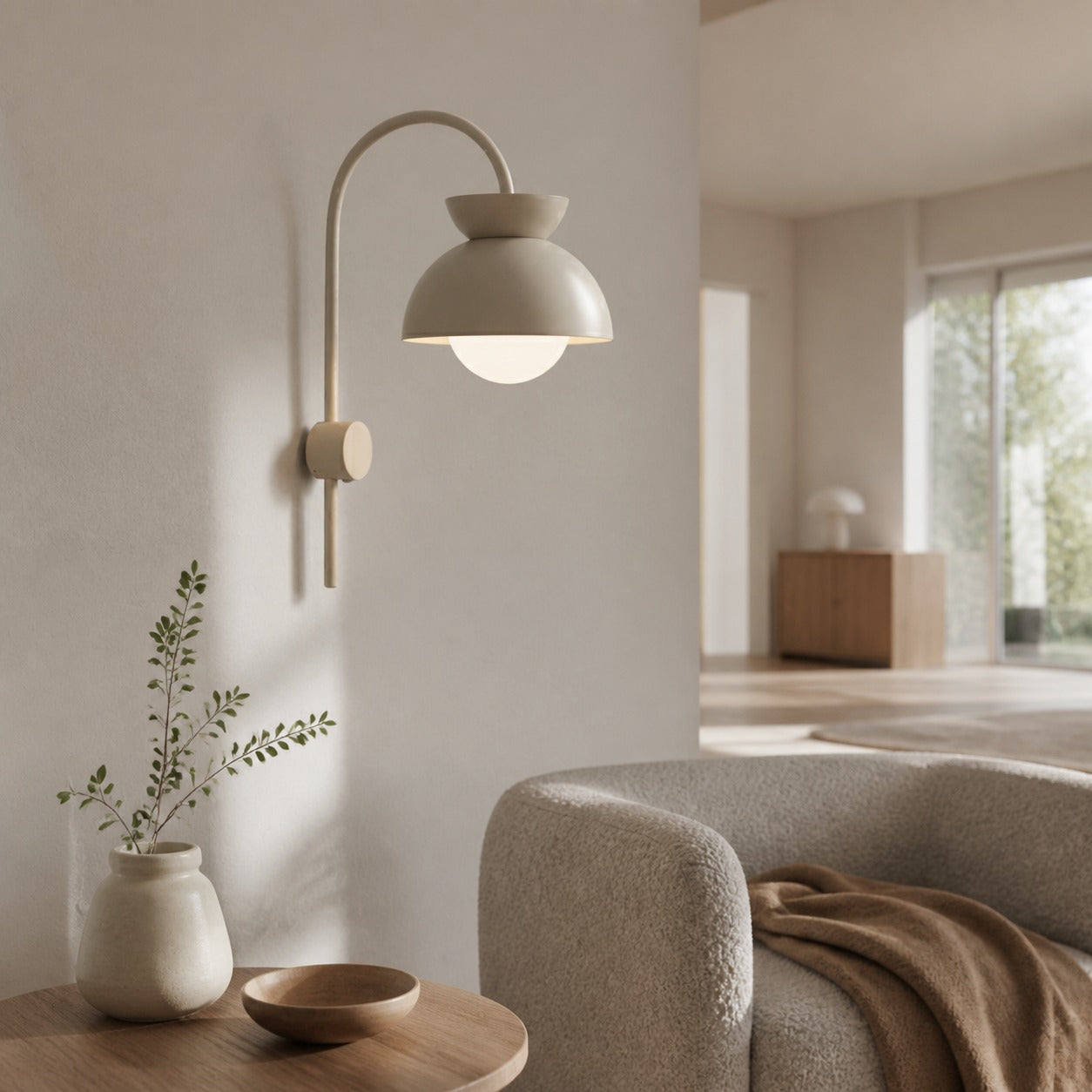 Aurelia Wall Lamp with Tiered Dome Design in Modern Metal for Bedroom or Hallway