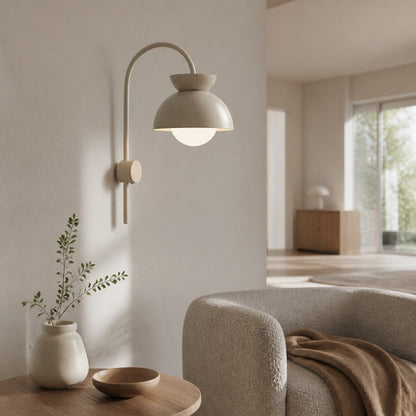 Aurelia Wall Lamp with Tiered Dome Design in Modern Metal for Bedroom or Hallway