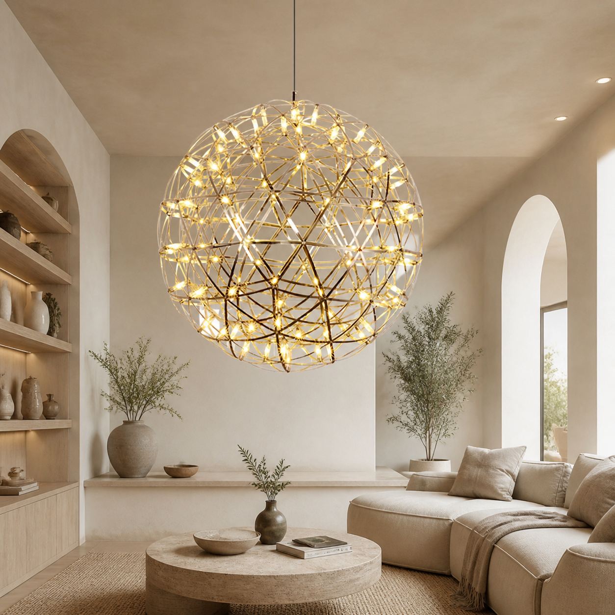 Silver Spark Ball Pendant Light