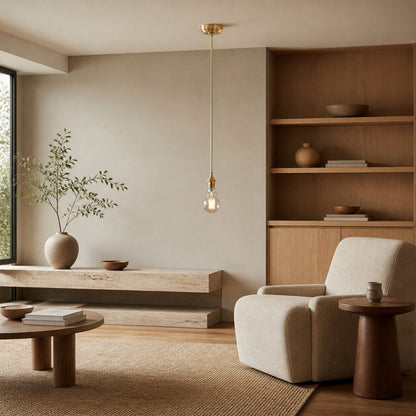 Moderne Pendelleuchte aus Messing von Plaitar – Minimalistische Deckenleuchte mit geflochtenem Kabel für Flure
