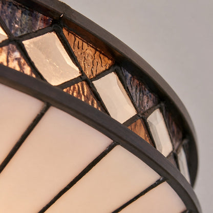 TF Fargo Geometrische Deckenleuchte – Handgefertigte Art-Deco-Lampe aus Buntglas für den Eingangsbereich