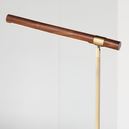 Moss Energy-Efficient Linear Wood LED Floor Lamp – Adjustable Swivel Design