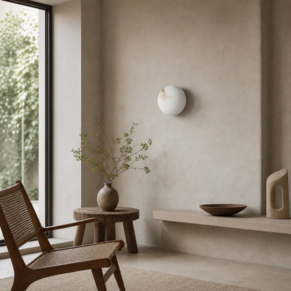 OrbisMuse Elegant Natural Stone Globe Wall Sconce - Minimalist Light for Hallways