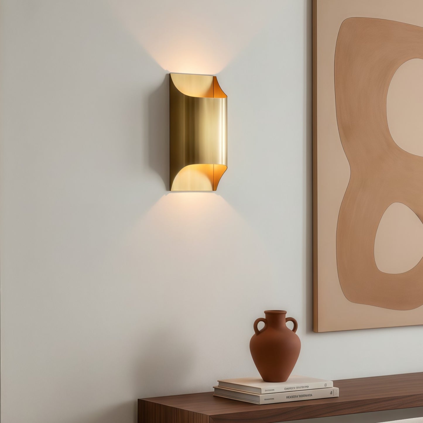 Sconique Stylish Brass Wall Sconce - Minimal Design Architectural Profile Sconce for Foyer