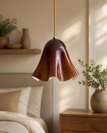 Bellina Artistic Glass Pendant Light - Modern Bloom Inspired Hanging Ceiling Lamp