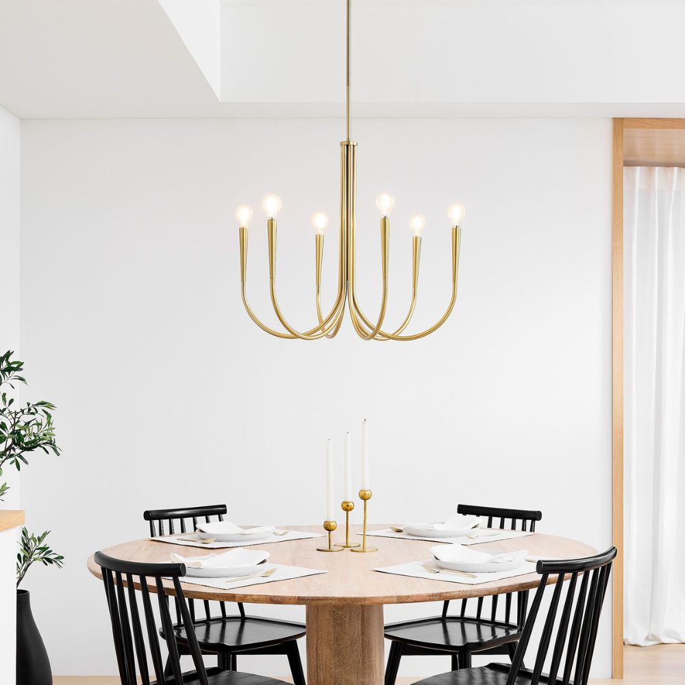 Borvia Swoop Arm Sculptural Chandelier – Vintage-Inspired Modern Ceiling Light for Dining or Living Room
