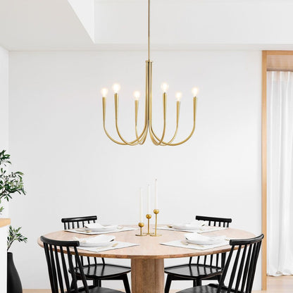 Borvia Swoop Arm Sculptural Chandelier – Vintage-Inspired Modern Ceiling Light for Dining or Living Room