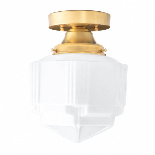 Geotower Glass Art Deco Ceiling Light - Glass Fixture - Elegant Home Lighting