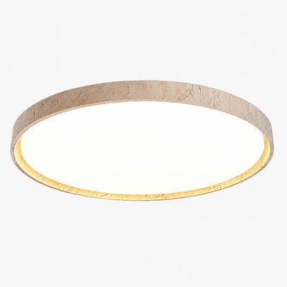 Ultra-thin Round Travertine Ceiling Lamp