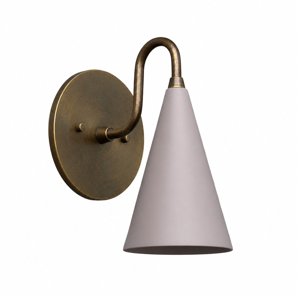 Curva Metal Cone Shade Sconce – Vintage Brass Wall Light for Entryway or Stairwell