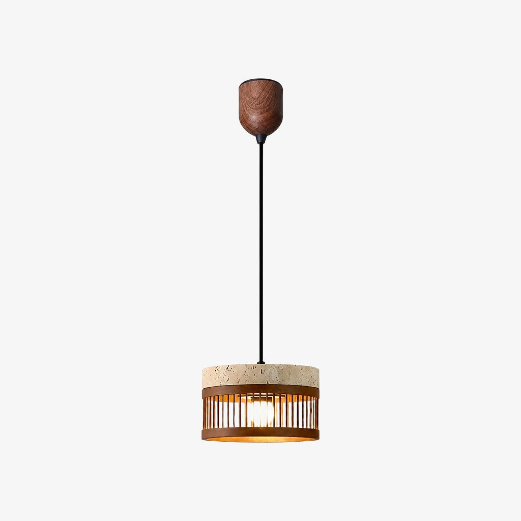Vintage Travertine Metal Pendant Lamp for Dining Room