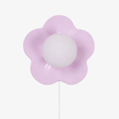 Florixa Blooming Flower Wall Sconce - Plug-in and Hardwired Lamp for Bedroom Decor