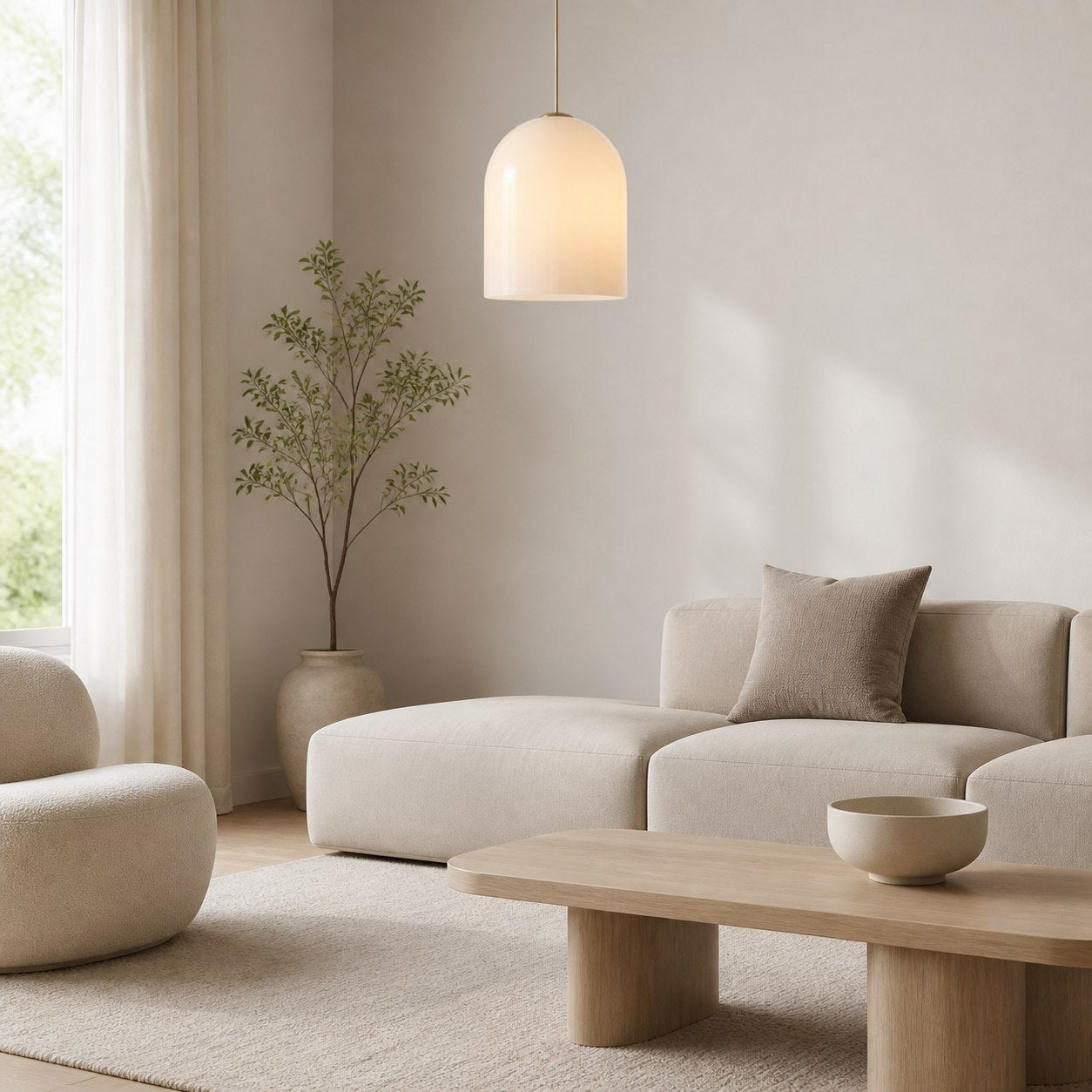 Vega Glas-Hängeleuchte in Champagner-Optik mit Eisenrahmen – Moderne Leuchte mit Glasschirm für Esszimmer oder Küche