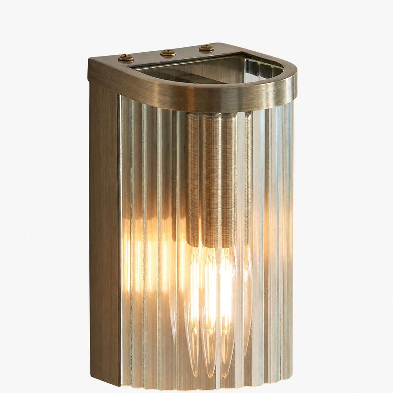 RibGlow Art Deco Ribbed Glass Wall Light - Vintage-Inspired Sconce for Living Room