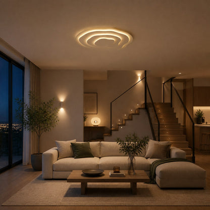 Aeris Mimir Wellenförmige Acryl-Deckenleuchte, moderne minimalistische Aufbauleuchte für Wohnzimmer und Schlafzimmer