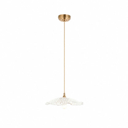 Floriaxis Floral Glass Pendant Light — Floral Glass Shade with Braided Cable for Kitchen or Dining