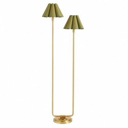Capirise Stehlampe mit goldfarbenem gewelltem Schirm – Moderne Metallbeleuchtung fürs Schlafzimmer