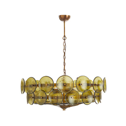 Lorenzo Halo Disc Vintage‑Modern Chandelier – Dining Room Statement Light