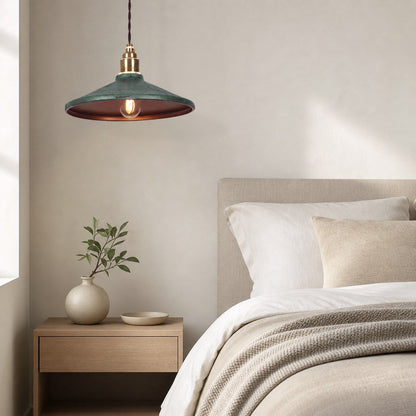 Rustic Saucer Shade Pendant Light