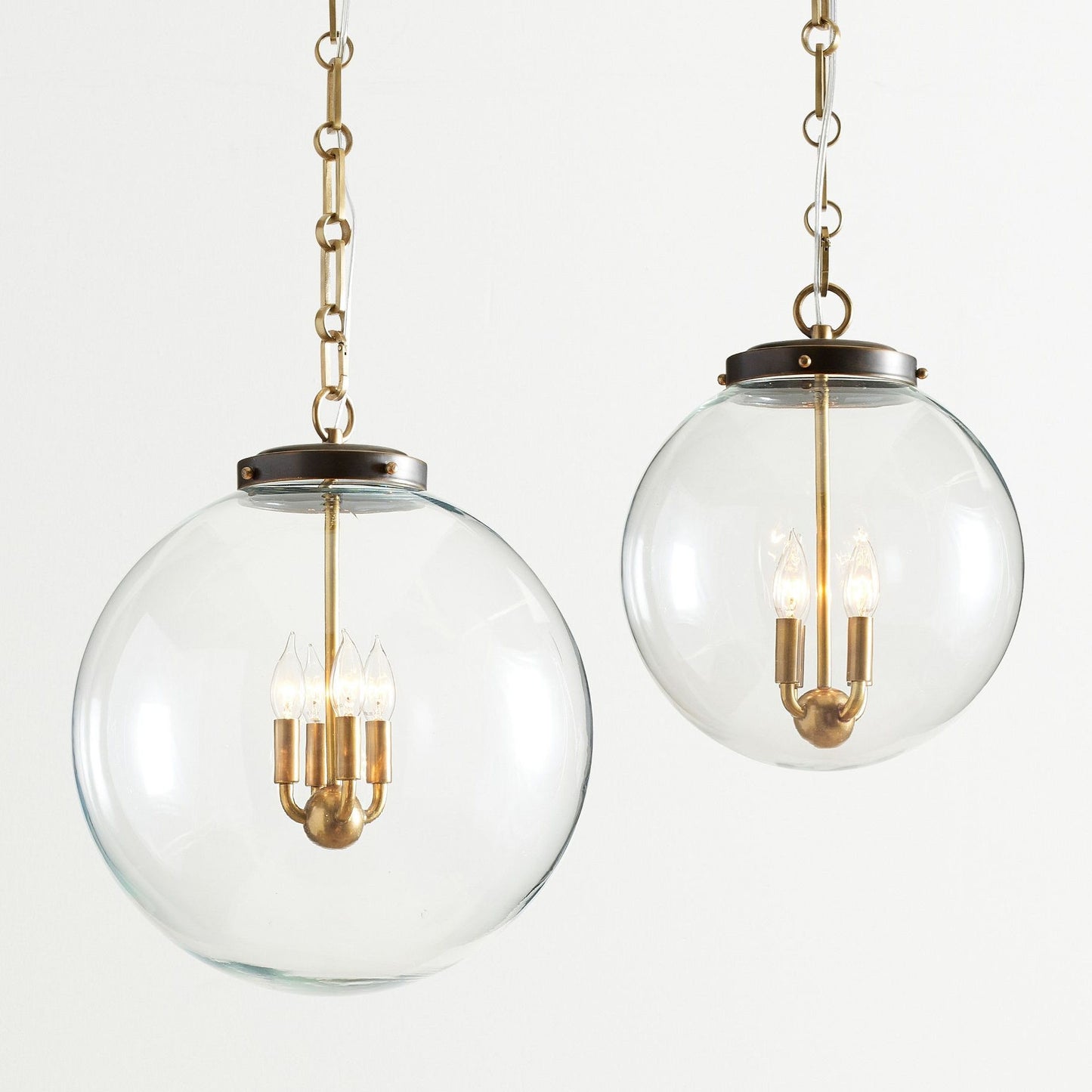 Sterling Minimalist Glass Pendant Collection - Vintage Brass Lighting Design