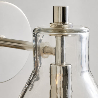 Glavira Doppel-Wandleuchte aus recyceltem Glas – Wandbeleuchtung aus Messing für den Innenbereich