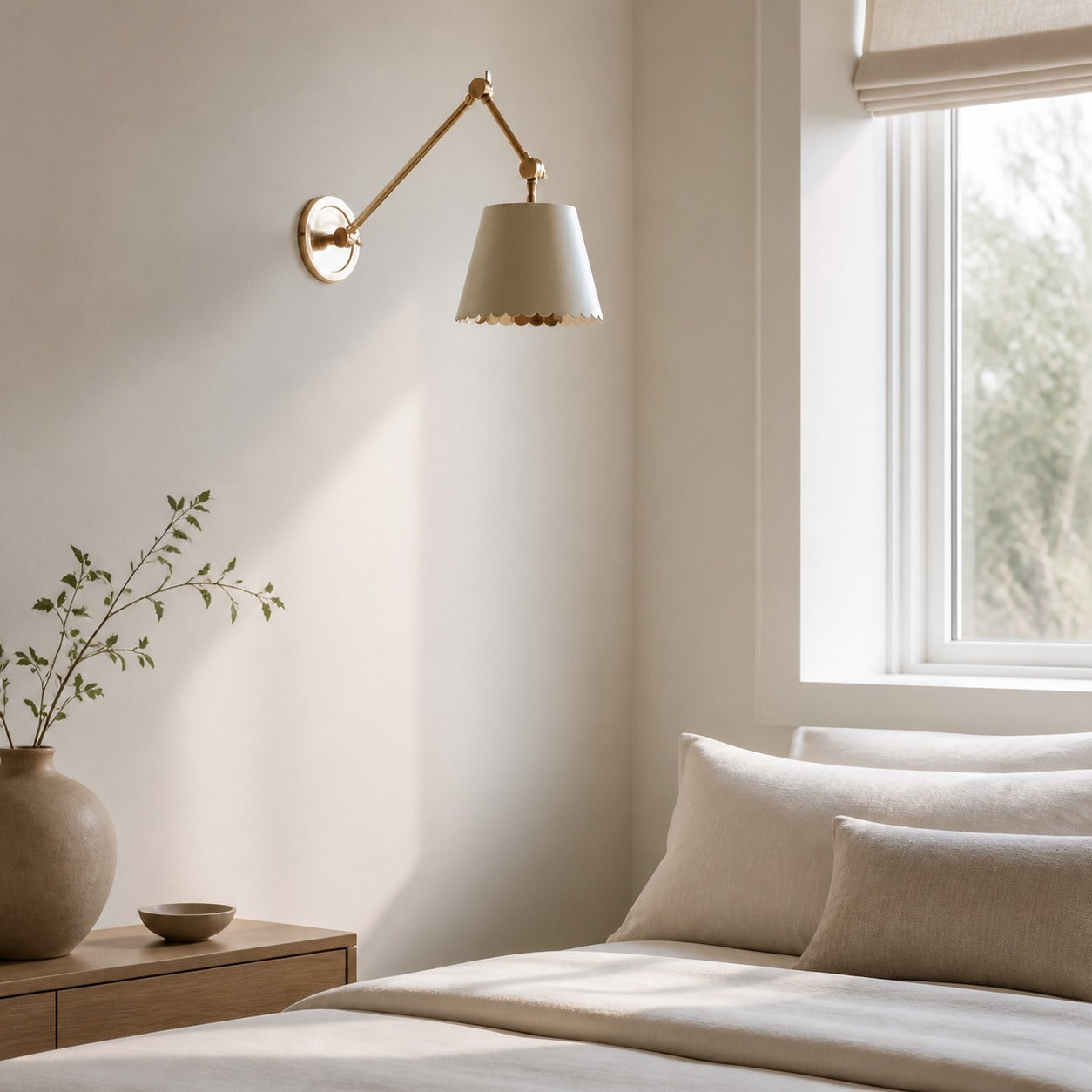 Foldray Scalloped Task Sconce – Wandleuchte aus Leder für Zuhause