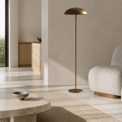 Lustrona Metal Standing Floor Lamp – Modern Half-Dome Shade Accent Light for Home Styling