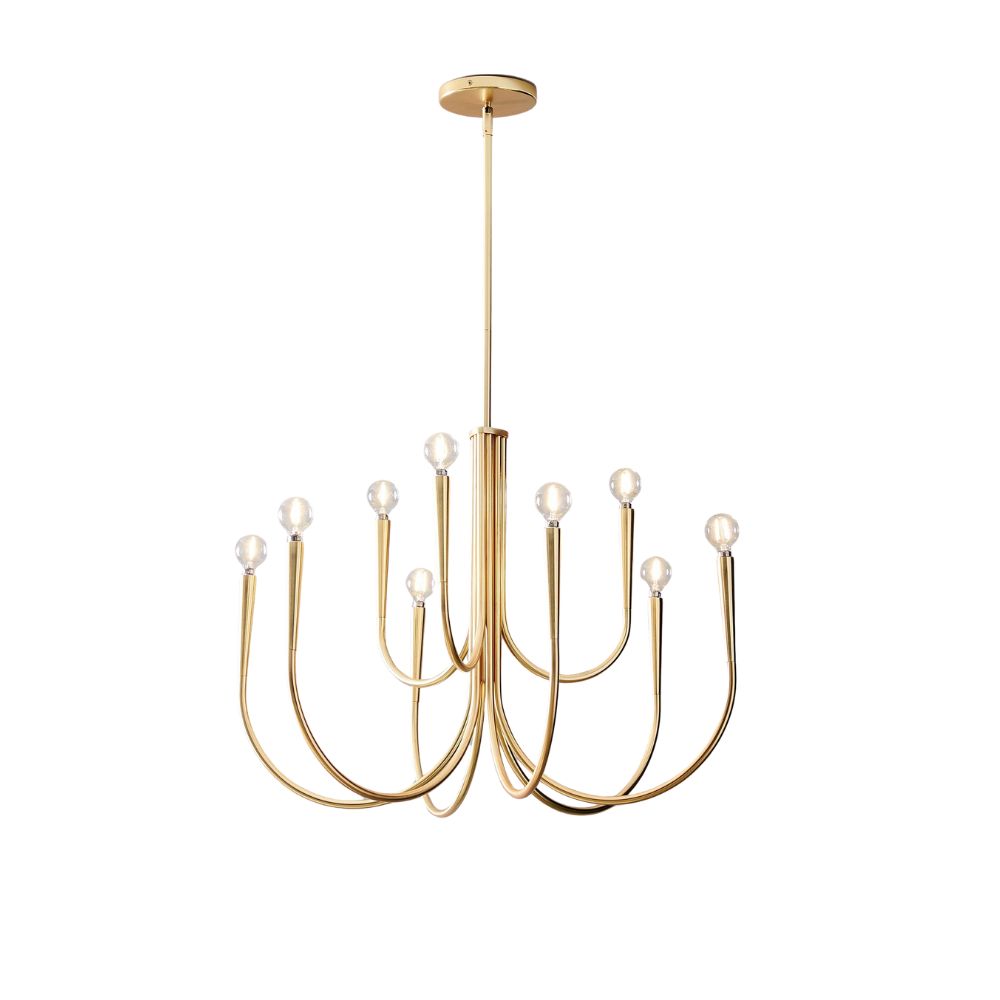 Borvia Swoop Arm Sculptural Chandelier – Vintage-Inspired Modern Ceiling Light for Dining or Living Room