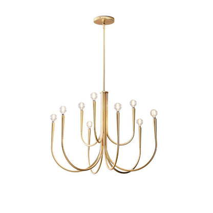 Borvia Swoop Arm Sculptural Chandelier – Vintage-Inspired Modern Ceiling Light for Dining or Living Room