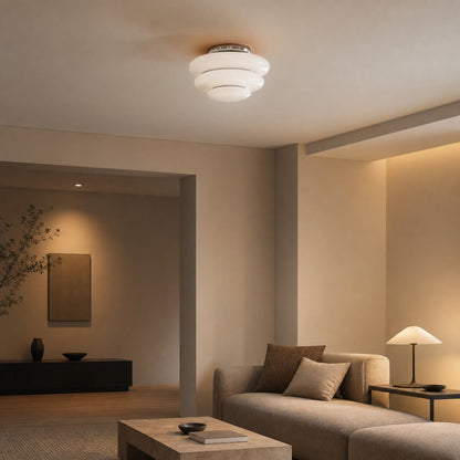 Cirren Layered Ceiling Light – Artistic Circular Silhouette Ceiling Fixture for Dining Area