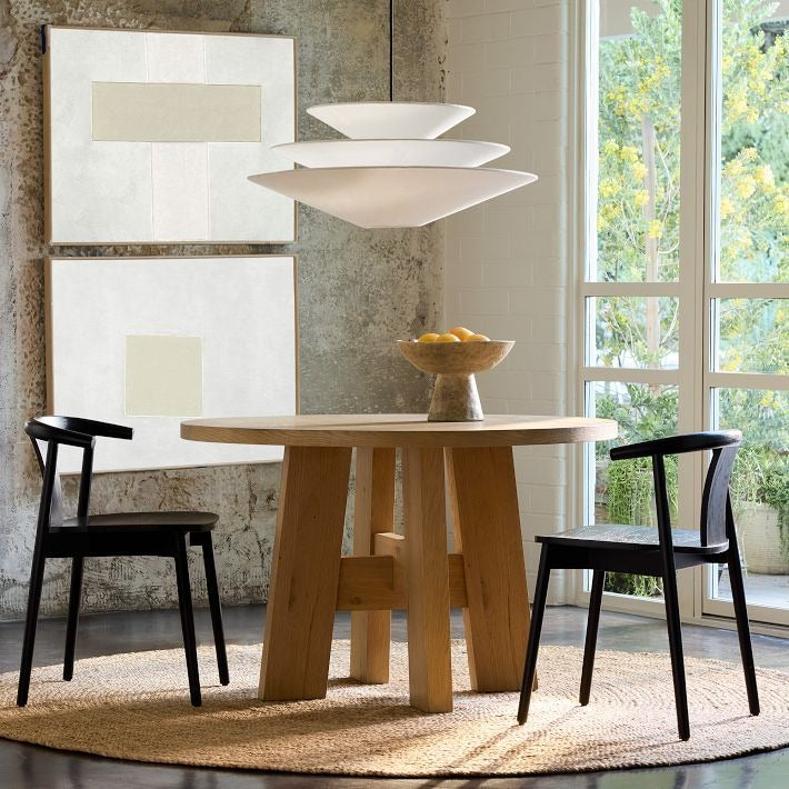 Solivara Soft Layered Linen Pendant Light with Modern Silhouette for Living and Dining Spaces